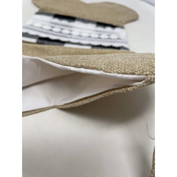 Senneny Pet Dog Christmas Stocking Burlap Lace Black White Check NEW Bone - Picture 5 of 8